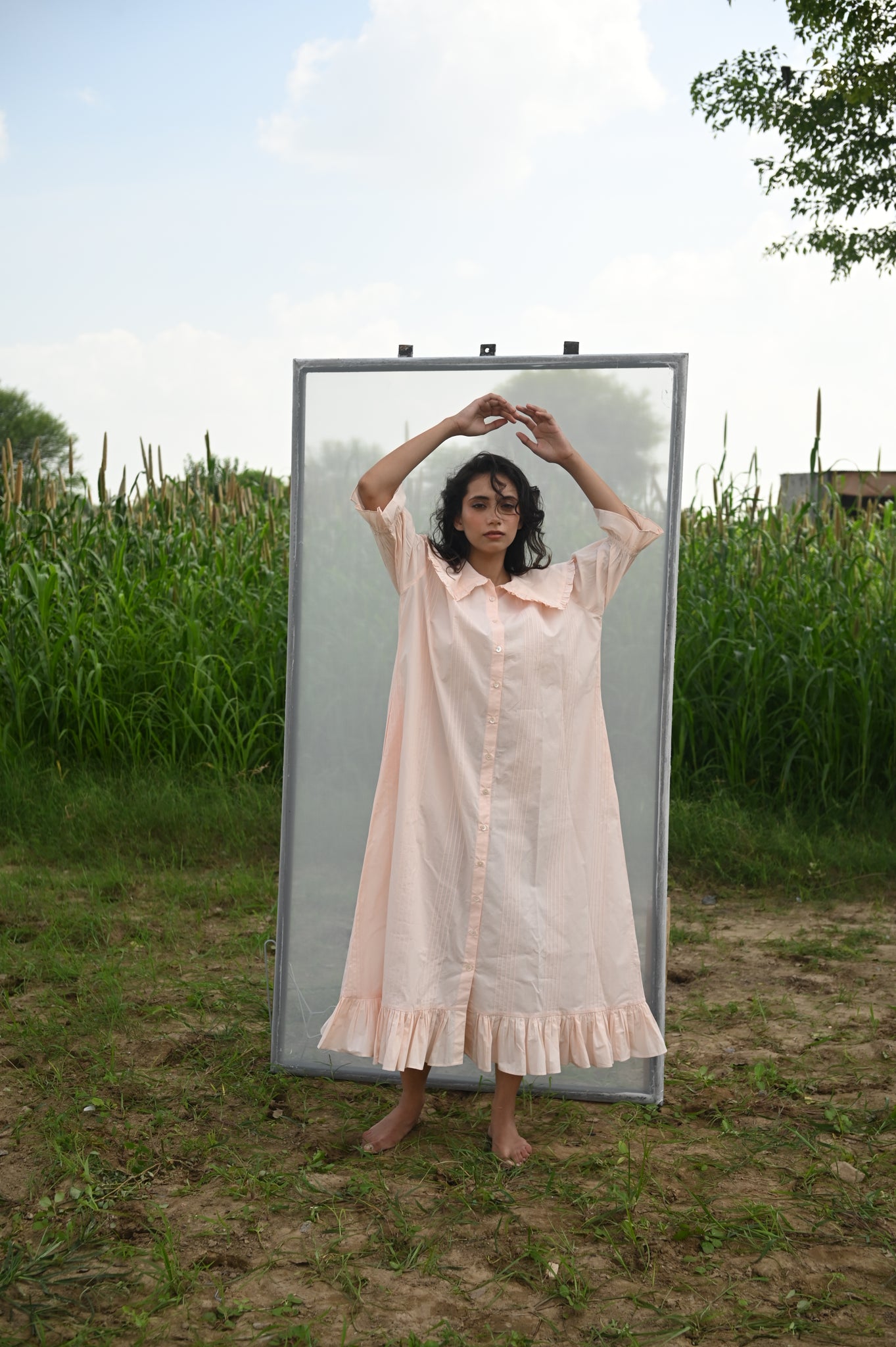 Stevie Maxi Dress | Blush Pink Organic Cotton
