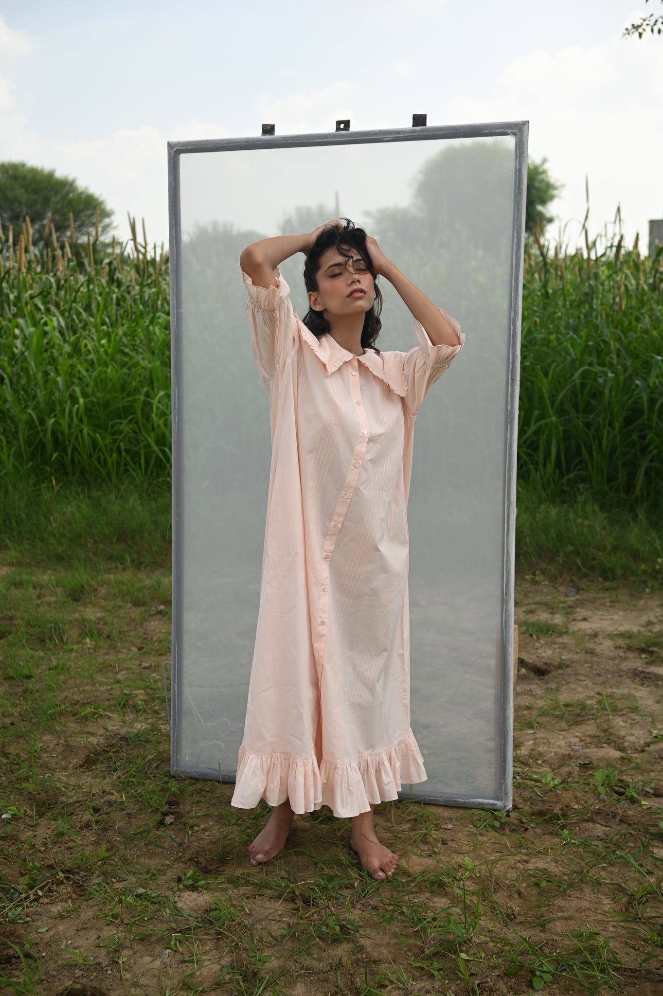 Stevie Maxi Dress | Blush Pink Organic Cotton