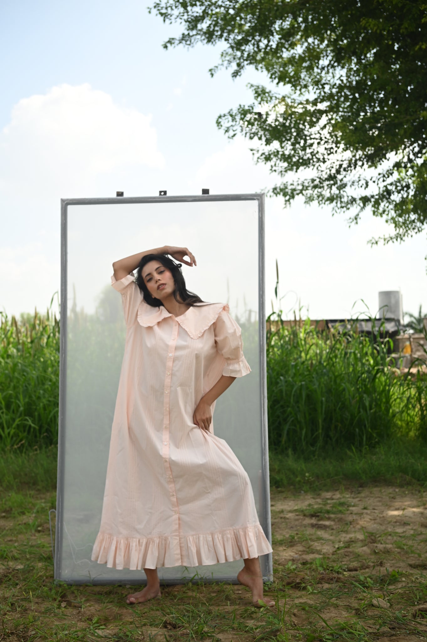 Stevie Maxi Dress | Blush Pink Organic Cotton