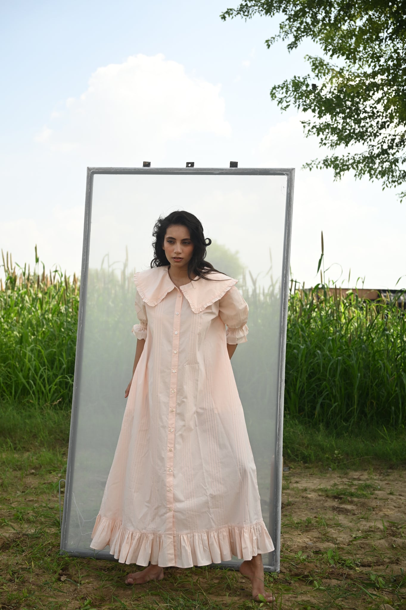 Stevie Maxi Dress | Blush Pink Organic Cotton