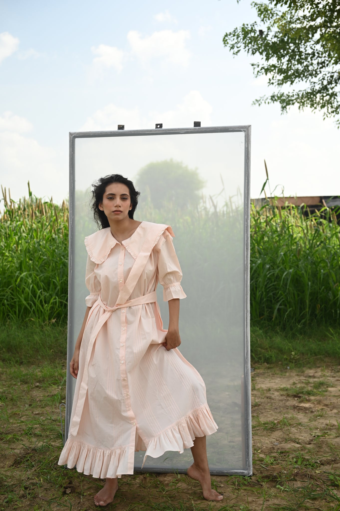 Stevie Maxi Dress | Blush Pink Organic Cotton