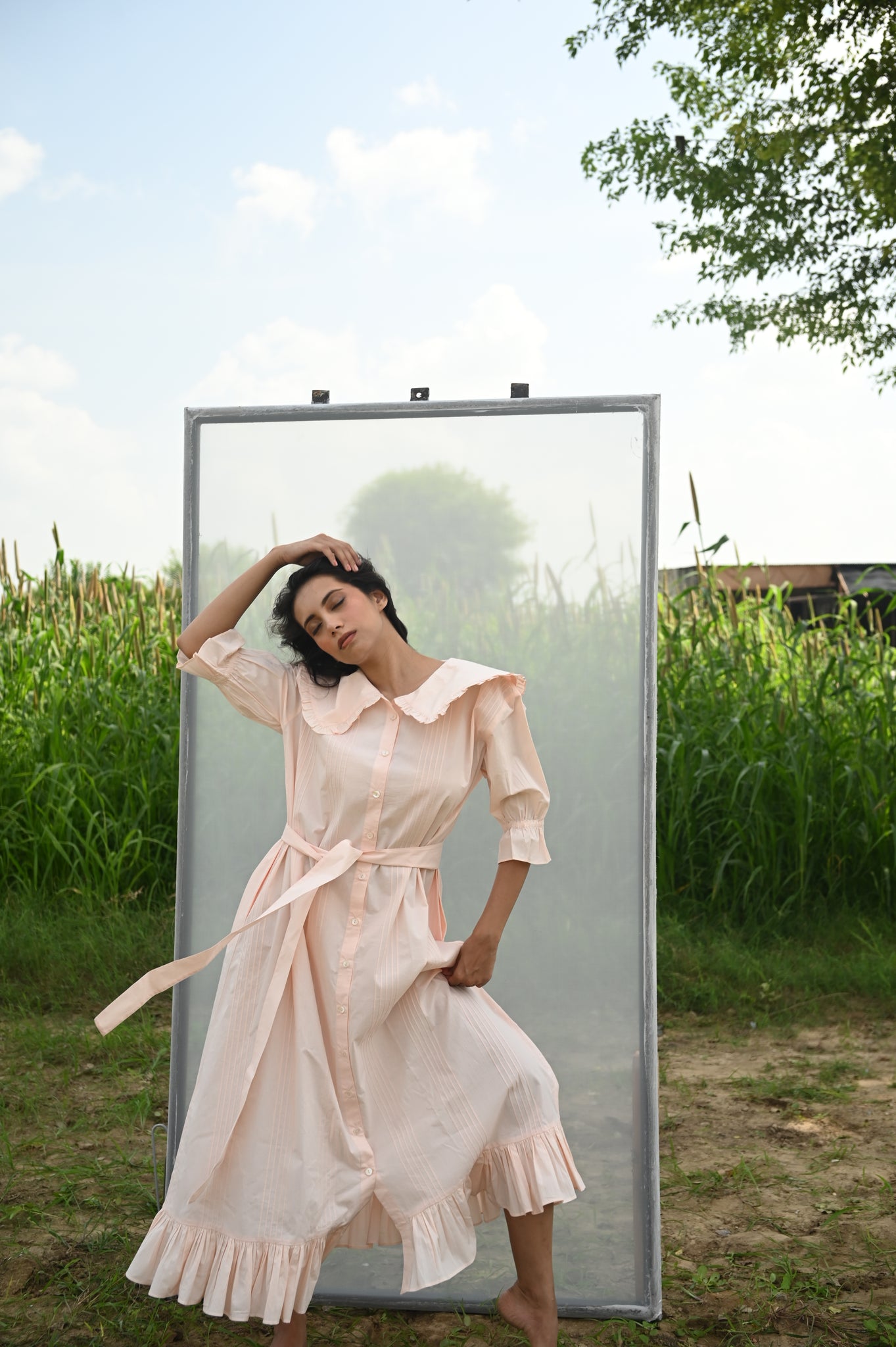 Stevie Maxi Dress | Blush Pink Organic Cotton