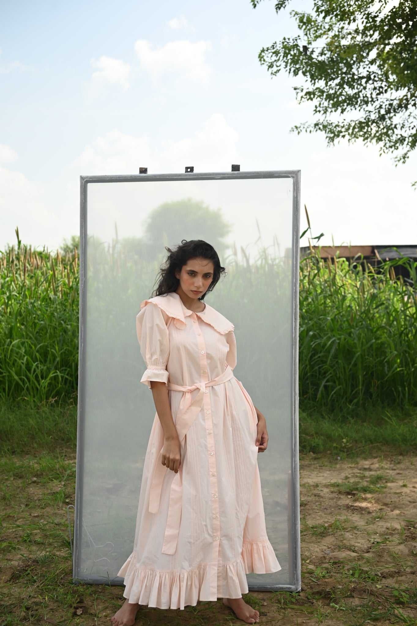 Stevie Maxi Dress | Blush Pink Organic Cotton
