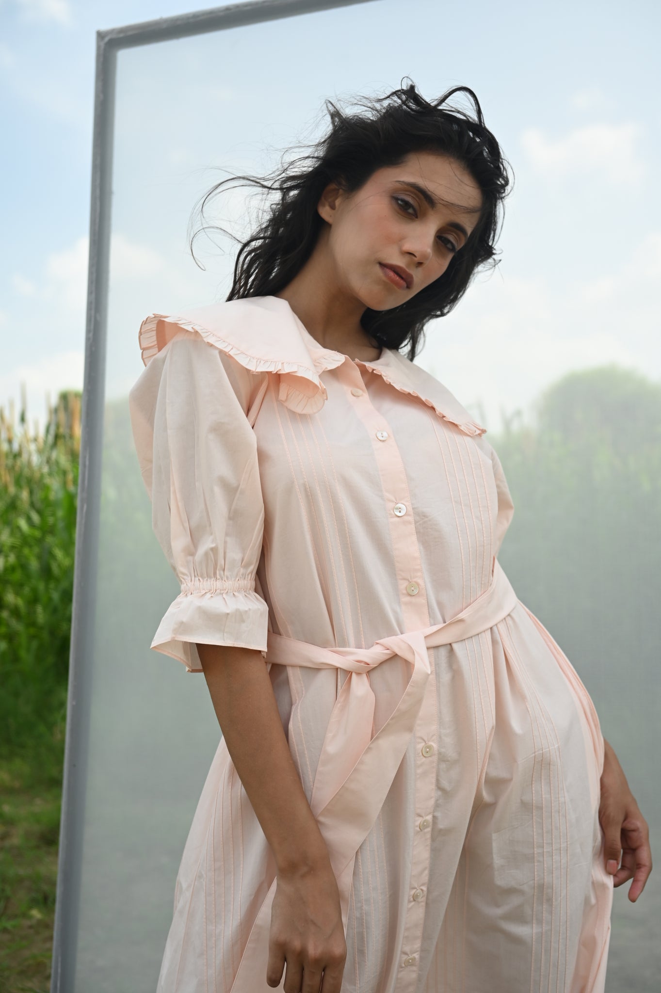 Stevie Maxi Dress | Blush Pink Organic Cotton
