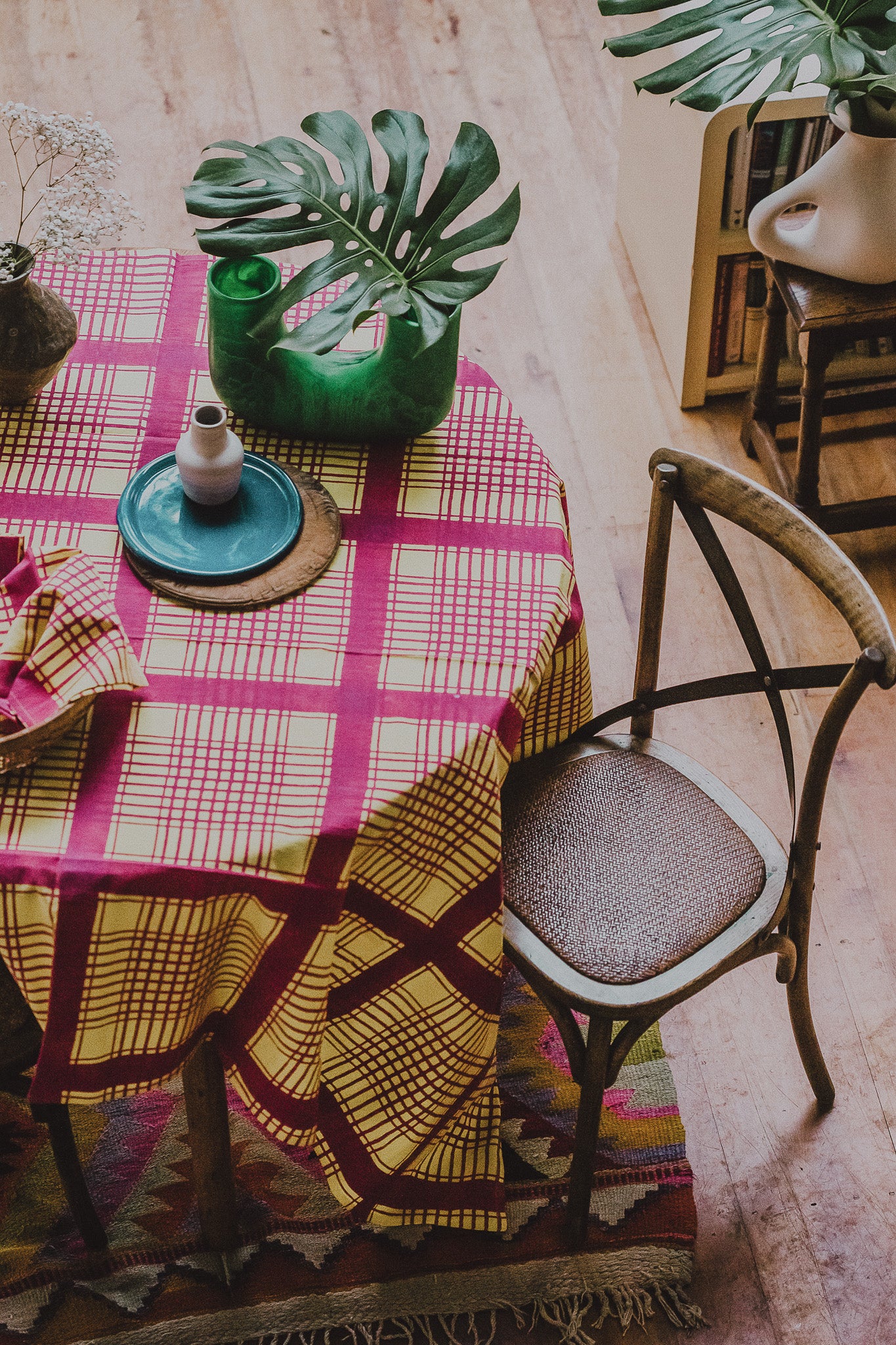 Checky Check Tablecloth | Sunshine Pink