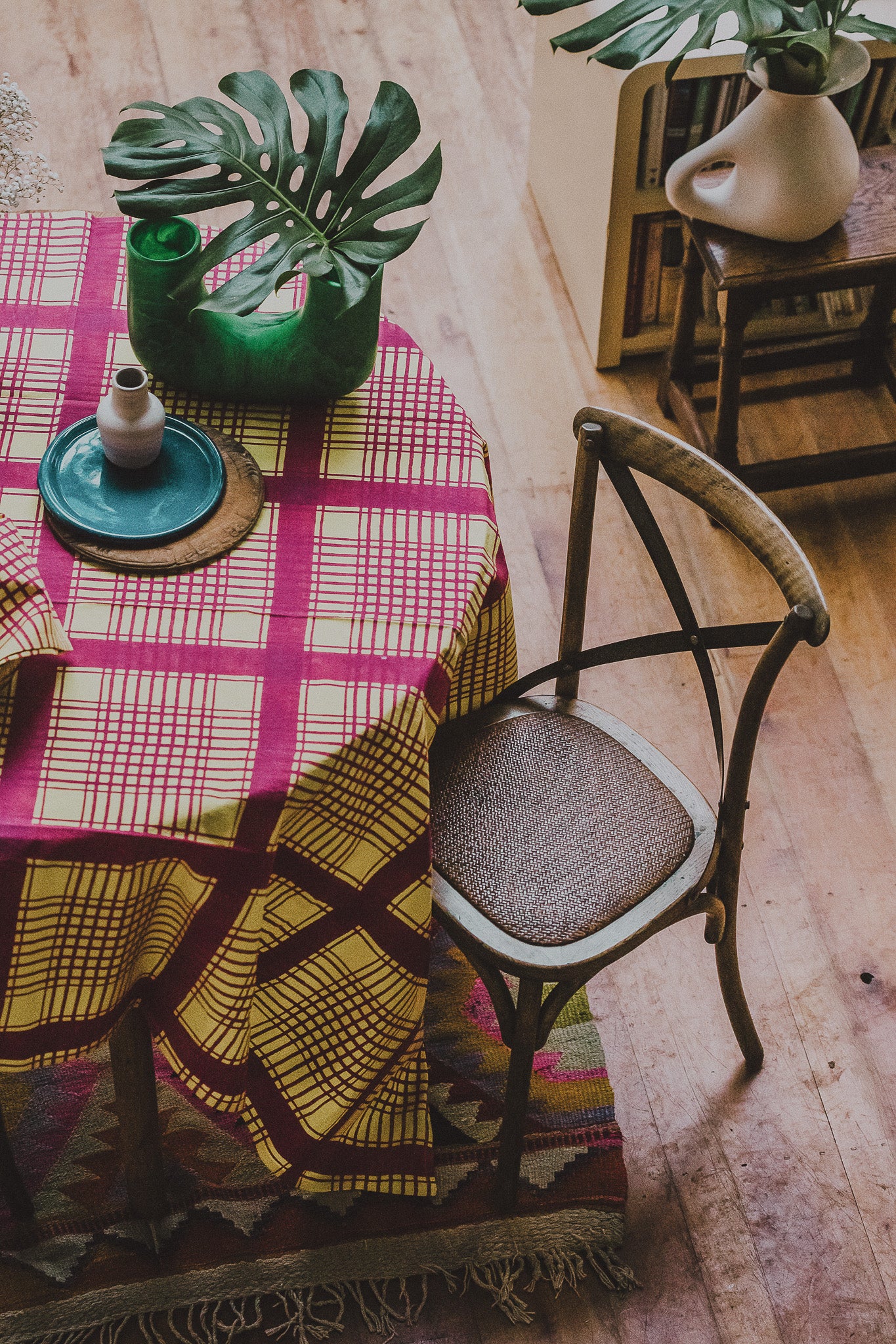 Checky Check Tablecloth | Sunshine Pink