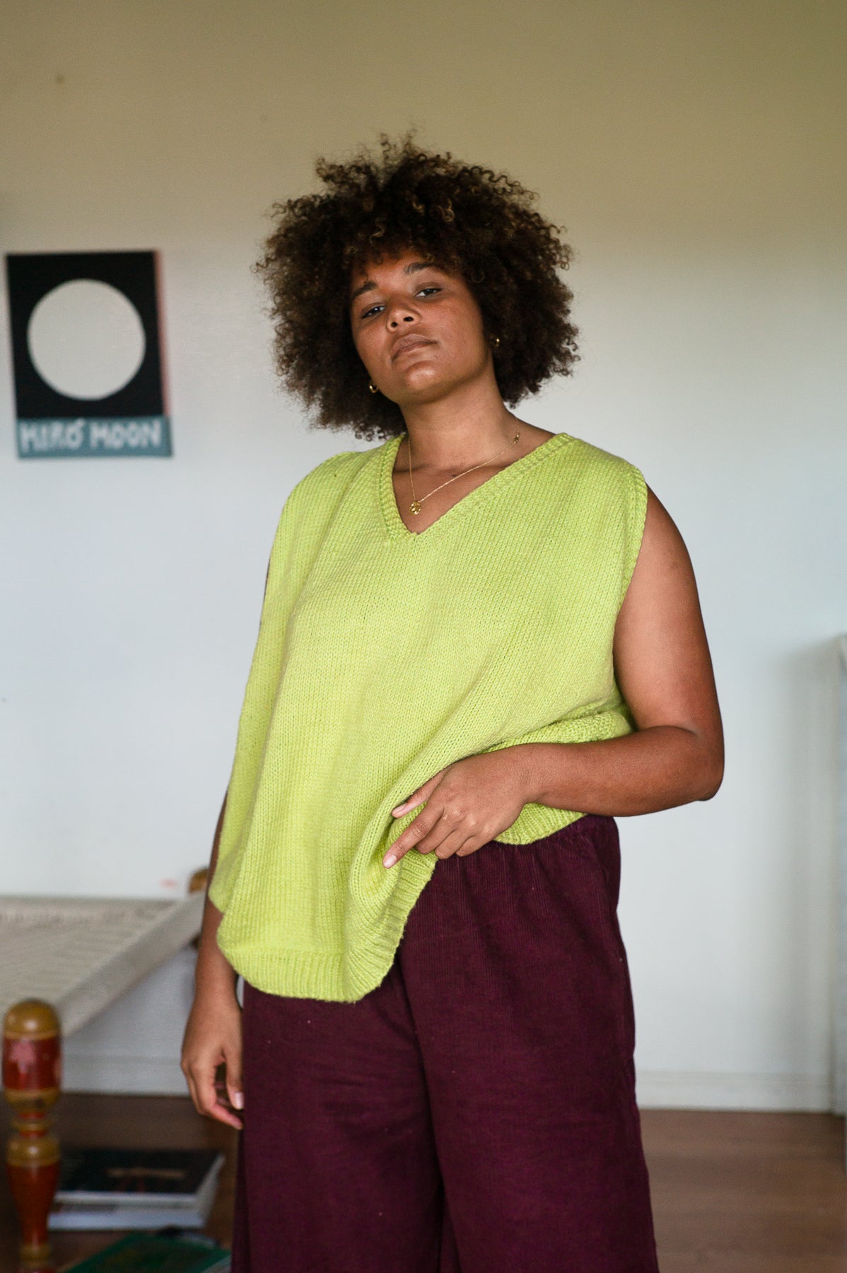 Kaia Knitted Vest - Lime