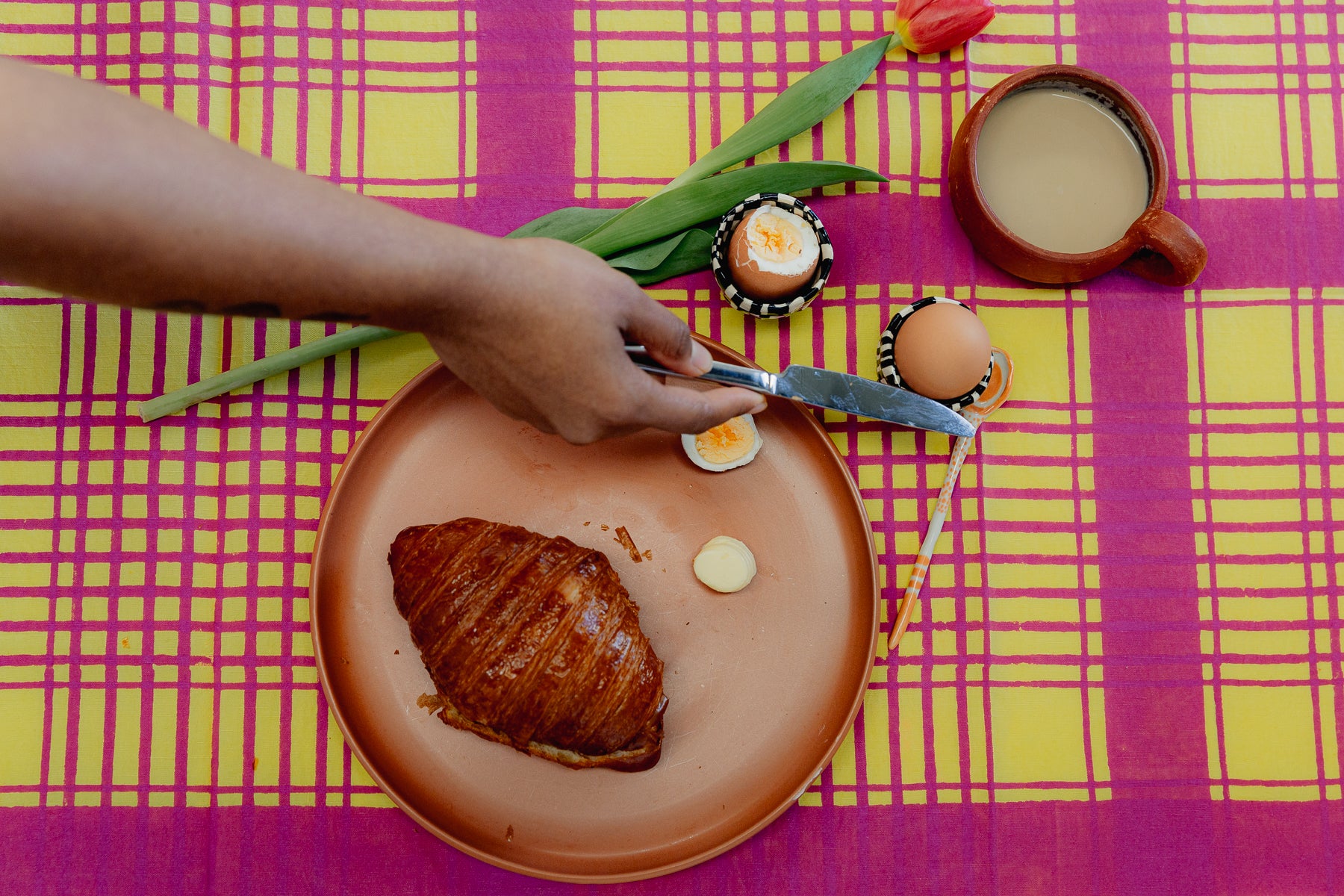 Checky Check Tablecloth | Sunshine Pink