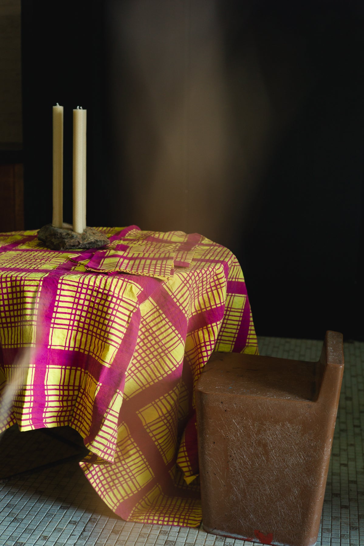 Checky Check Tablecloth | Sunshine Pink