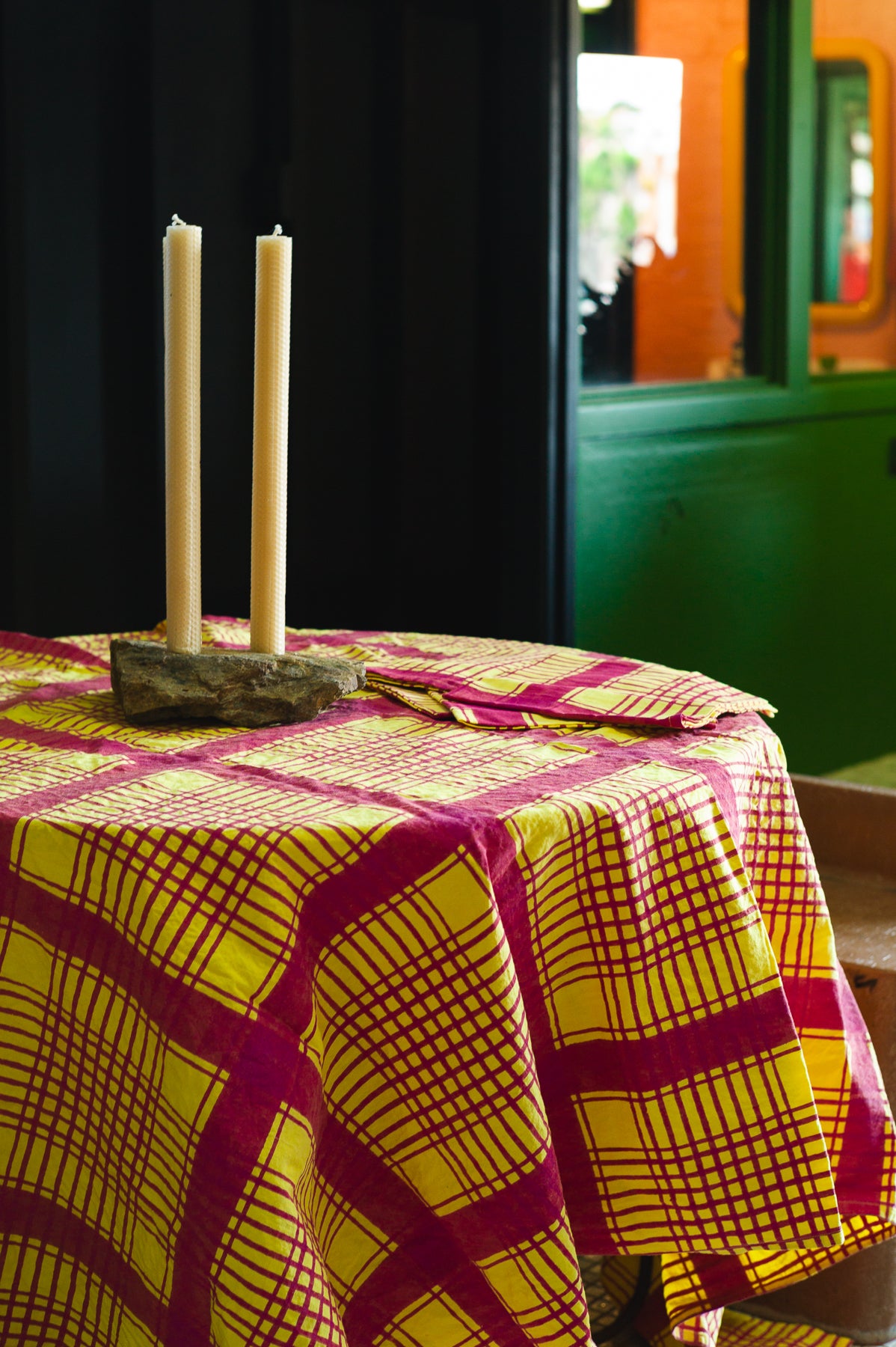 Checky Check Tablecloth | Sunshine Pink