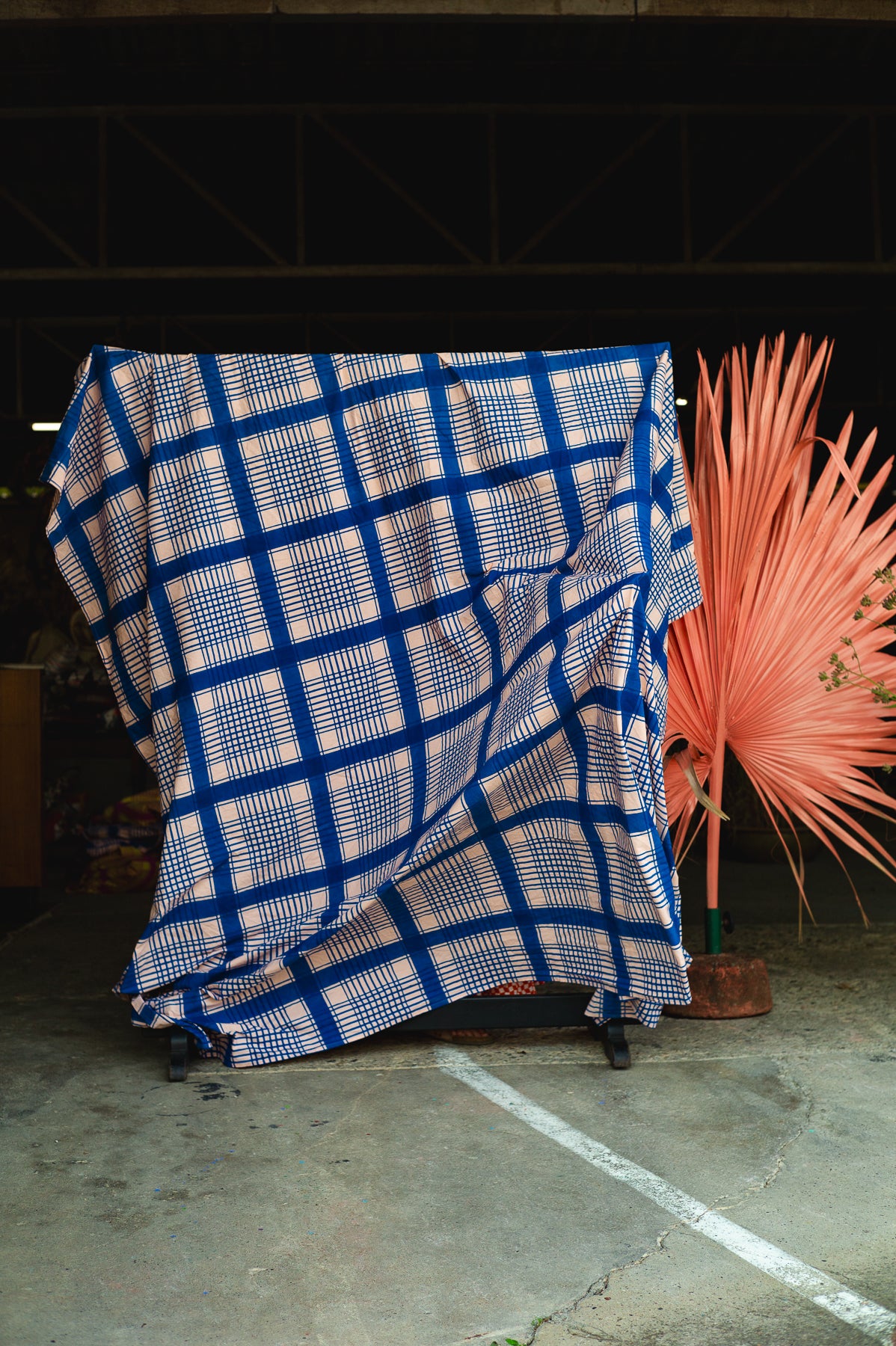 Checky Check Bed Sheet | Pinky Blue