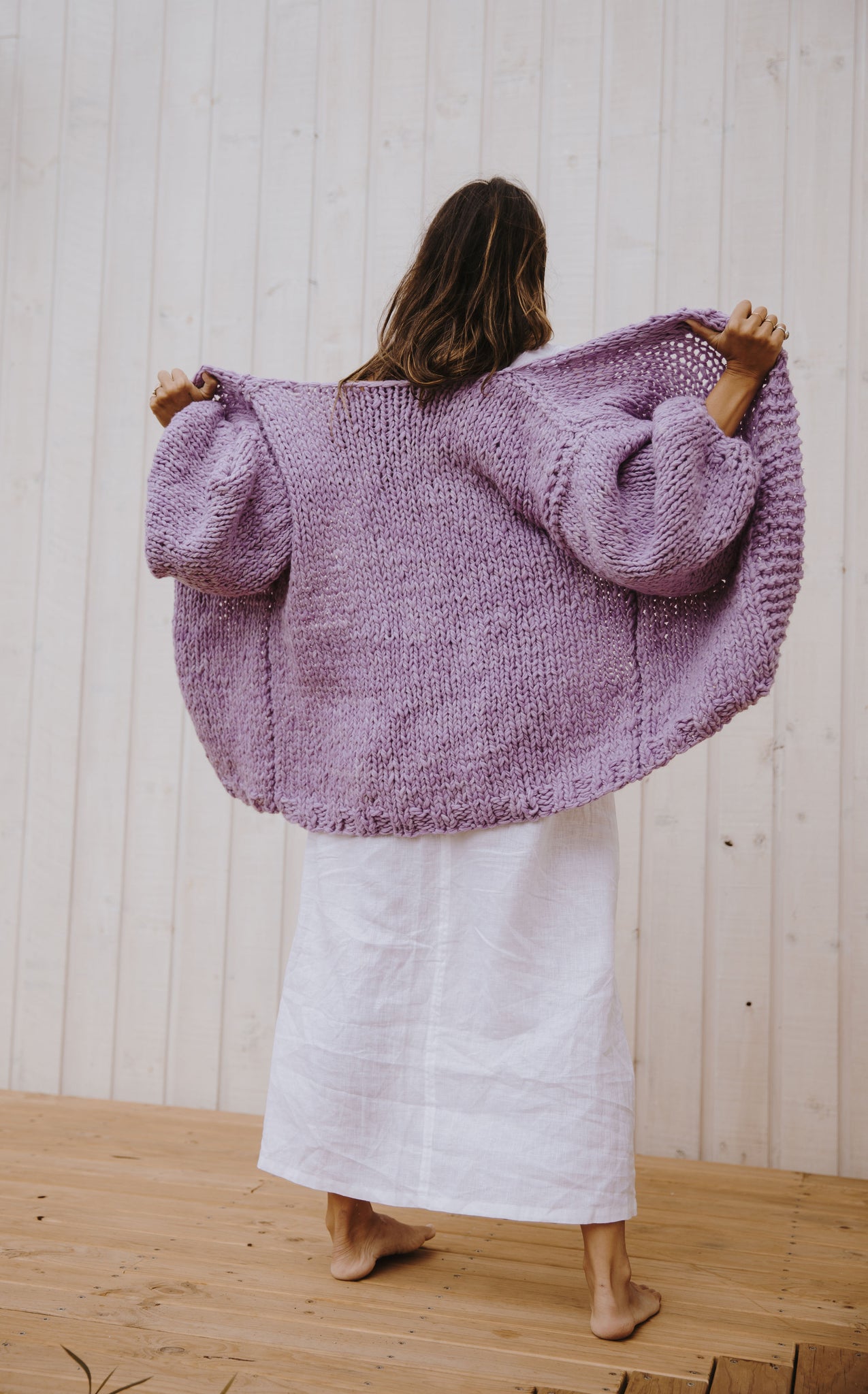 Ruth Cardigan Lavender - Little Tienda