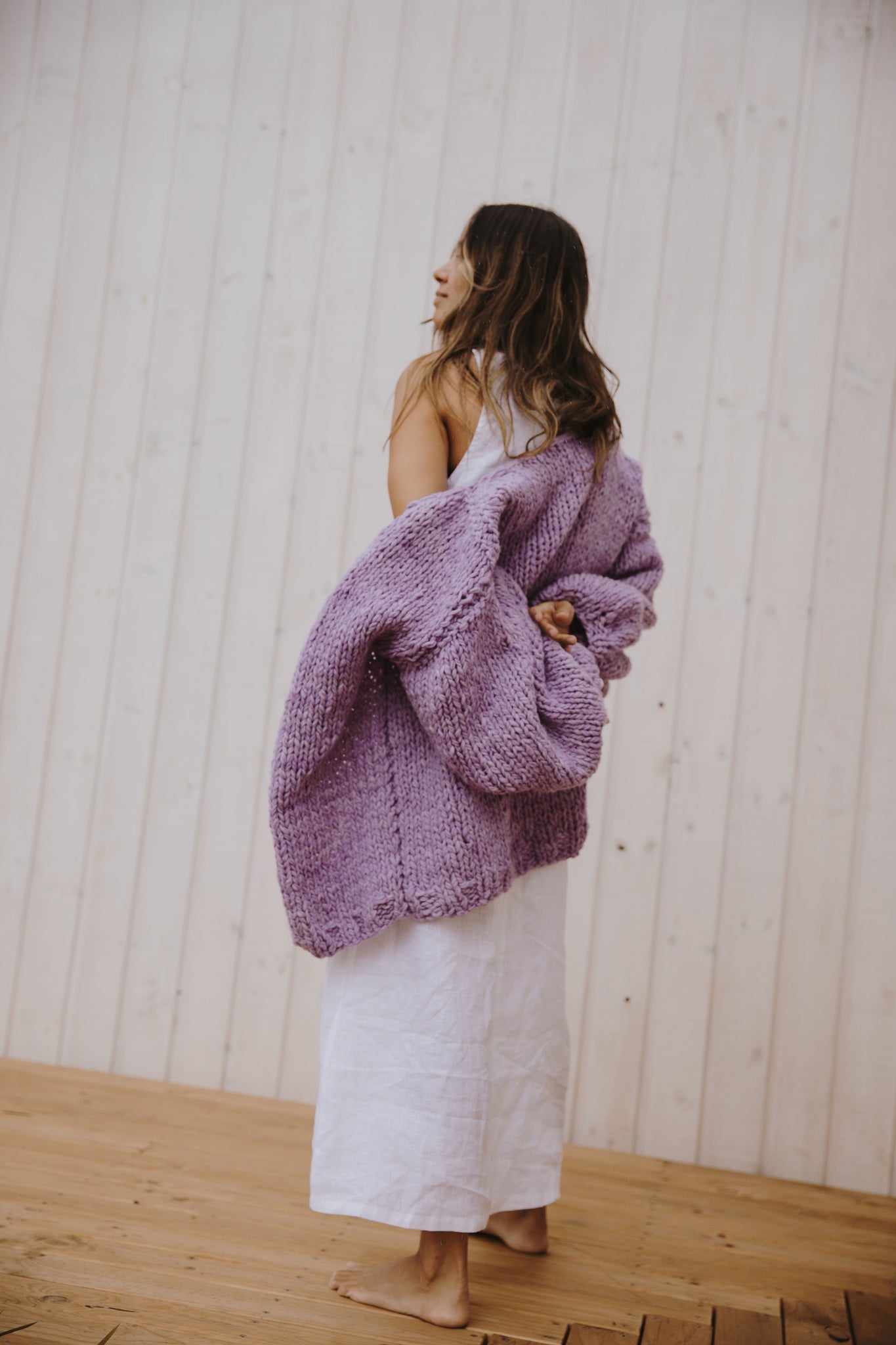Ruth Cardigan Lavender - Little Tienda